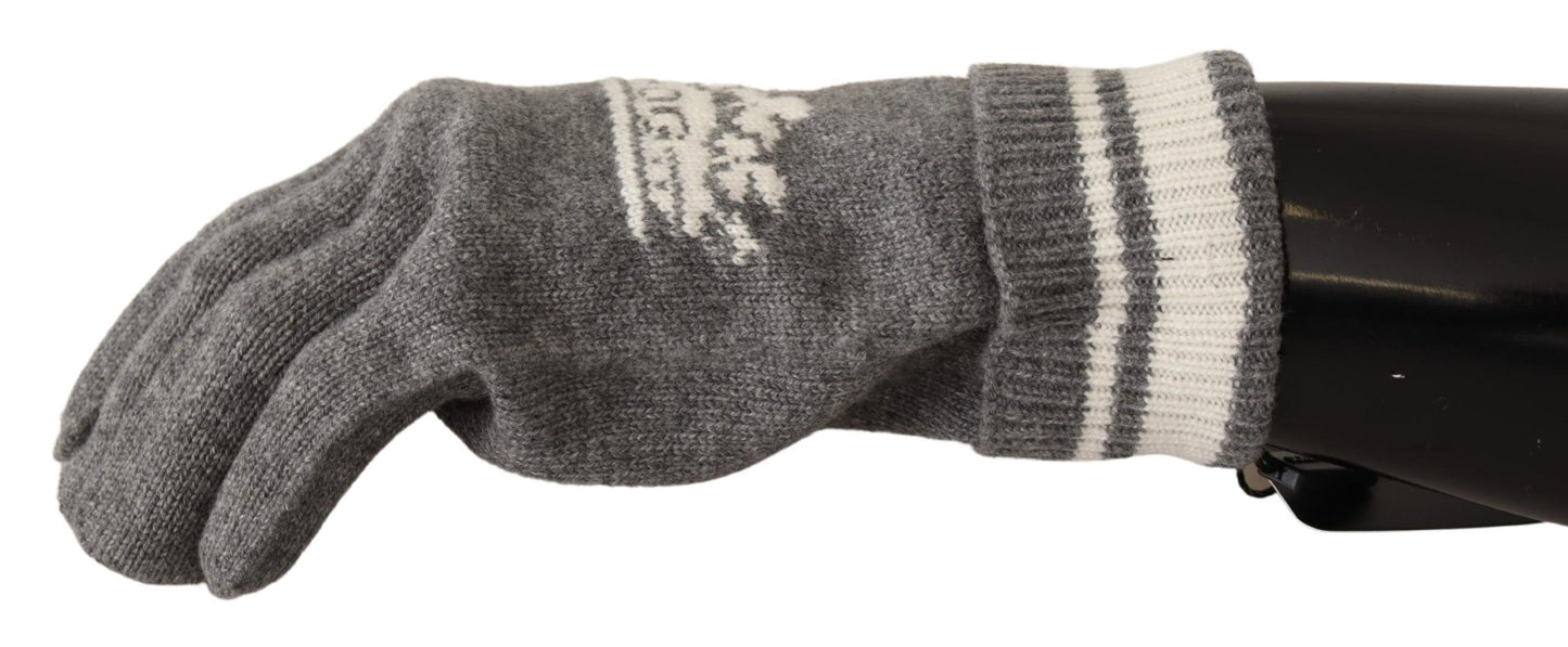 Dolce & Gabbana Elegant Cashmere Gloves with Crown Motifs