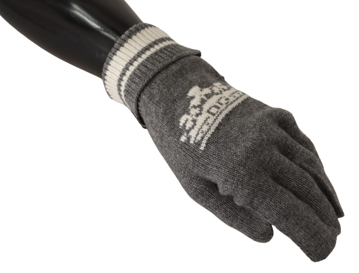 Dolce & Gabbana Elegant Cashmere Gloves with Crown Motifs