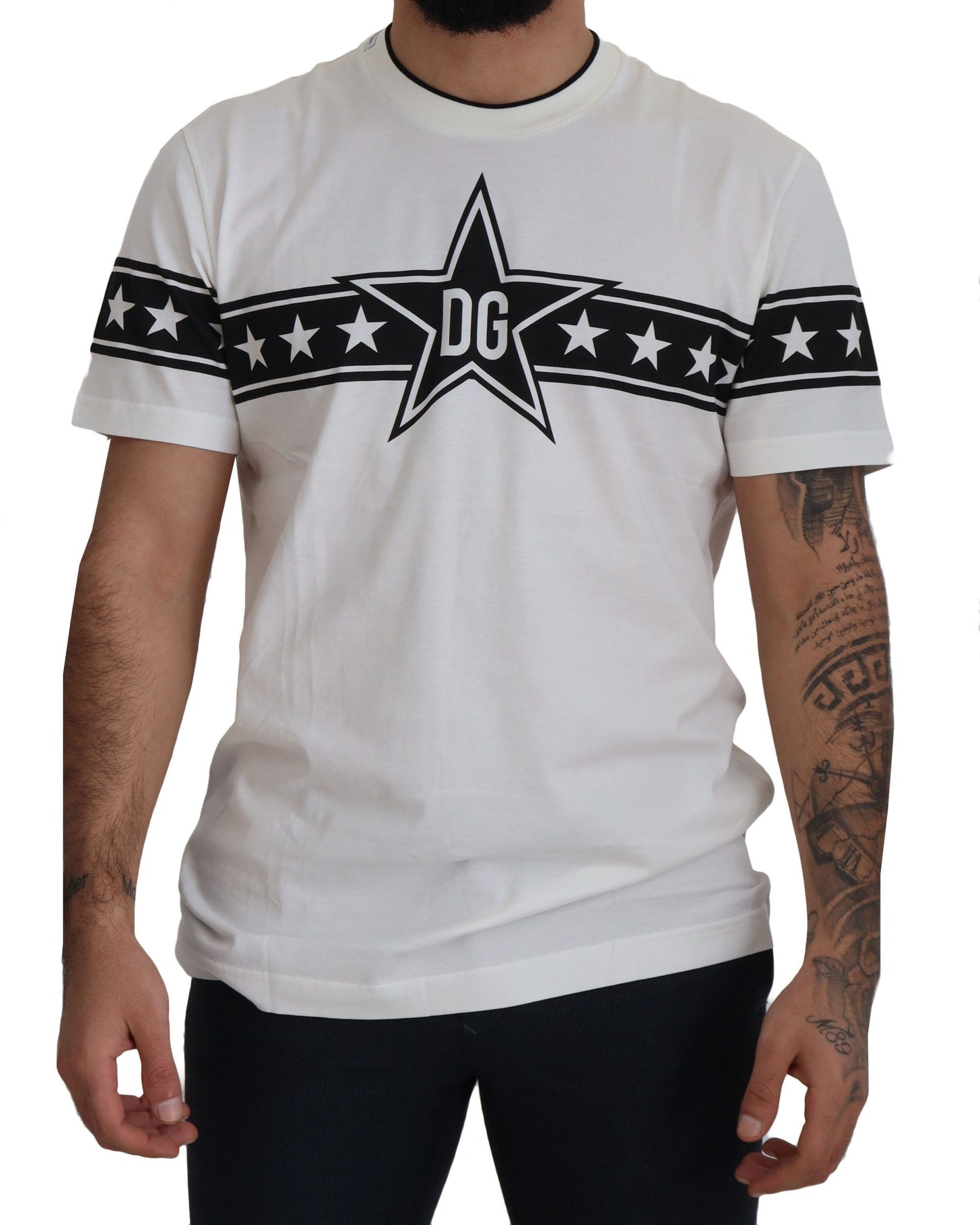 Dolce & Gabbana Star Logo Cotton Crew Neck Tee