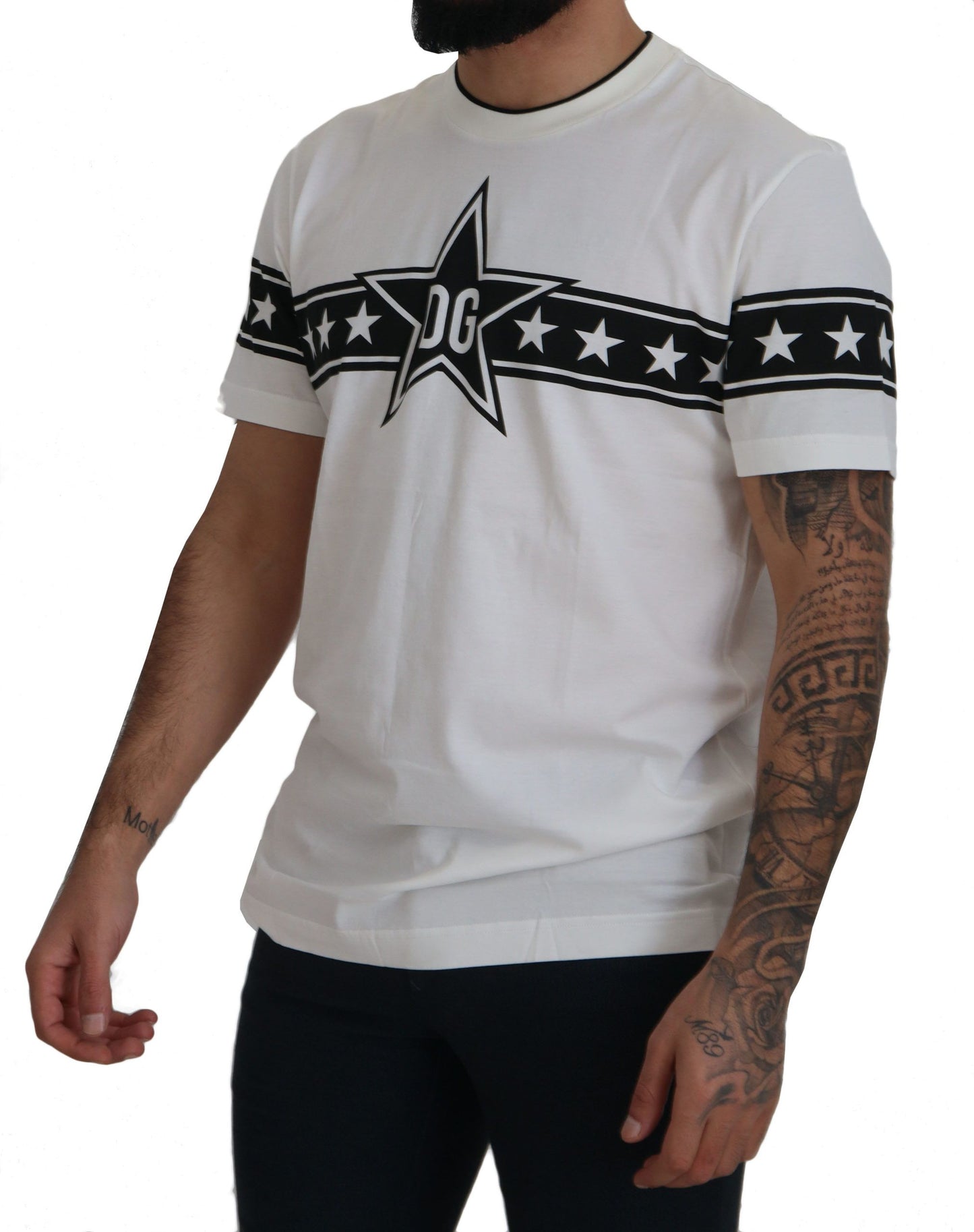 Dolce & Gabbana Star Logo Cotton Crew Neck Tee