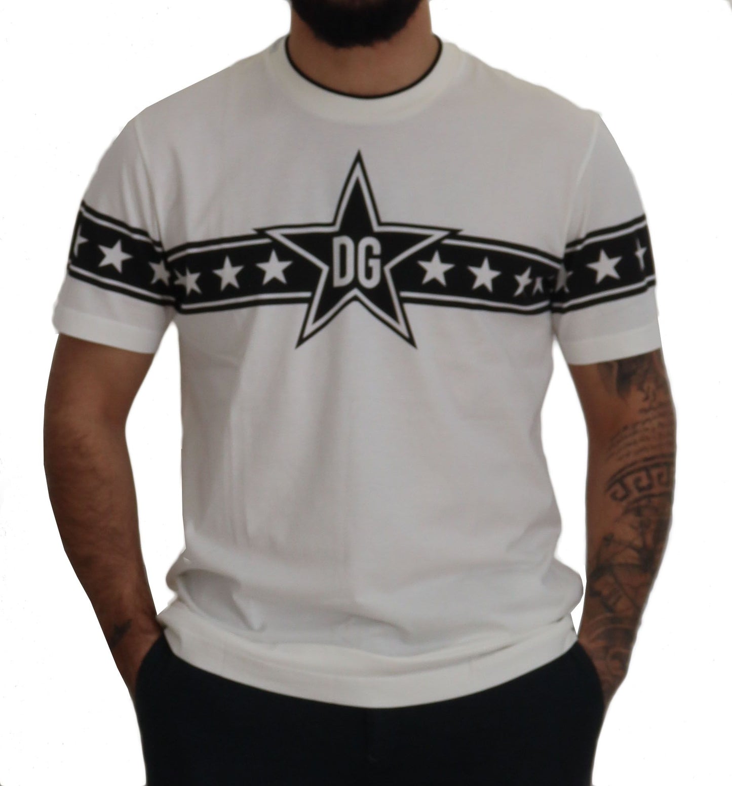 Dolce & Gabbana Star Logo Cotton Crew Neck Tee