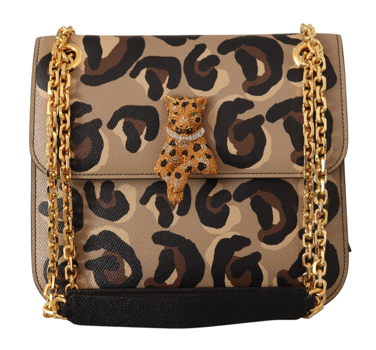 Dolce & Gabbana Elegant Leopard Print Leather Evening Bag