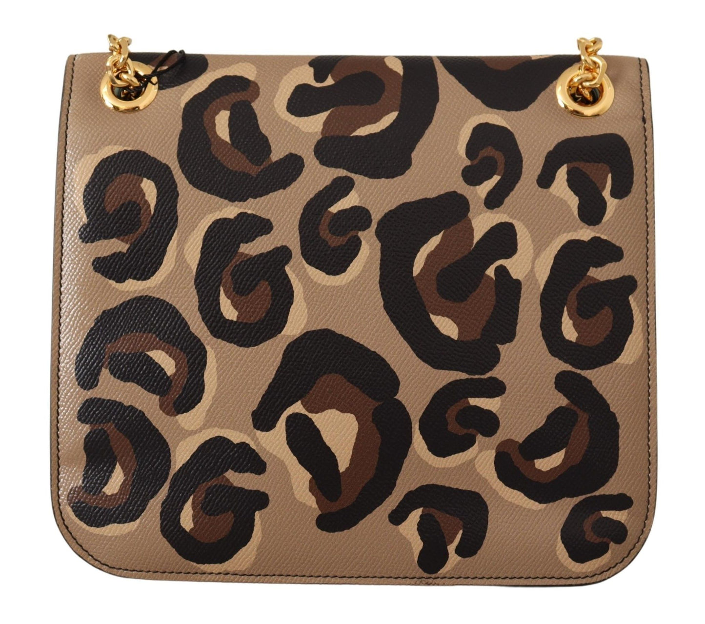 Dolce & Gabbana Elegant Leopard Print Leather Evening Bag