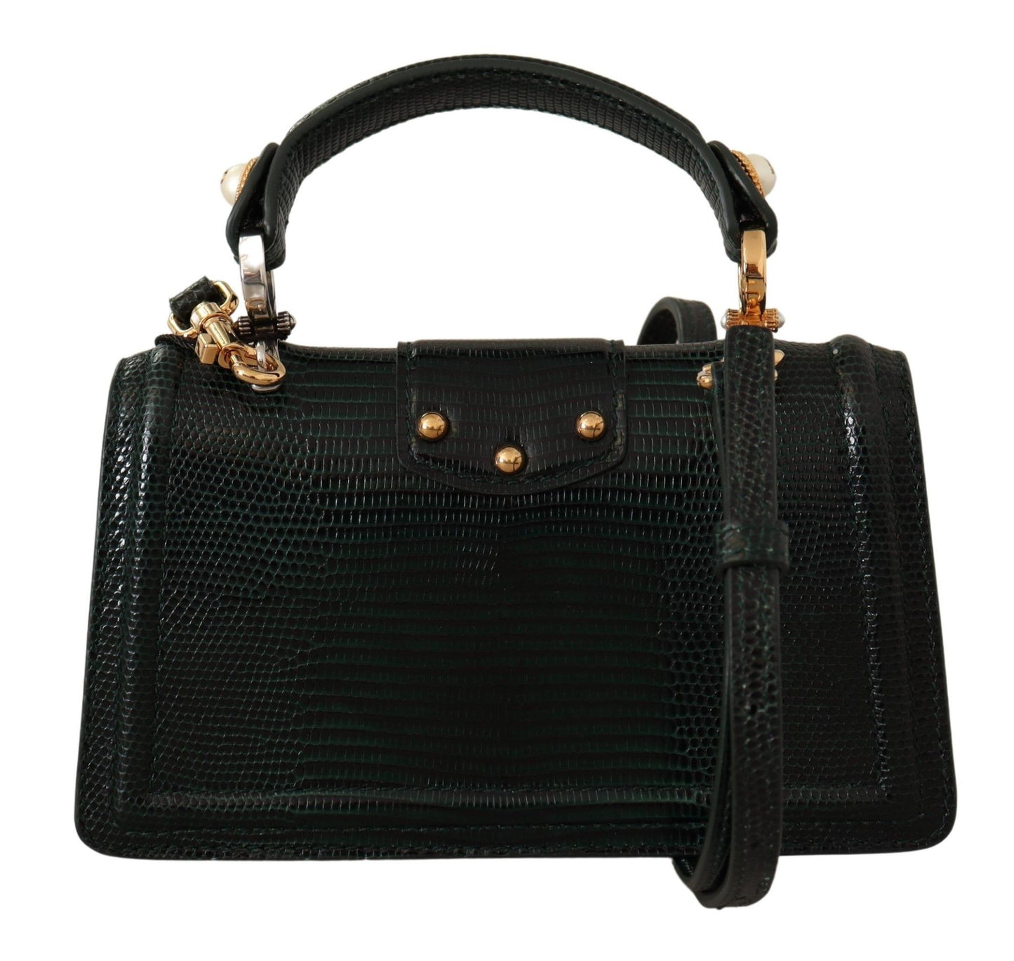 Dolce & Gabbana Chic Green Amore Leather Shoulder Bag