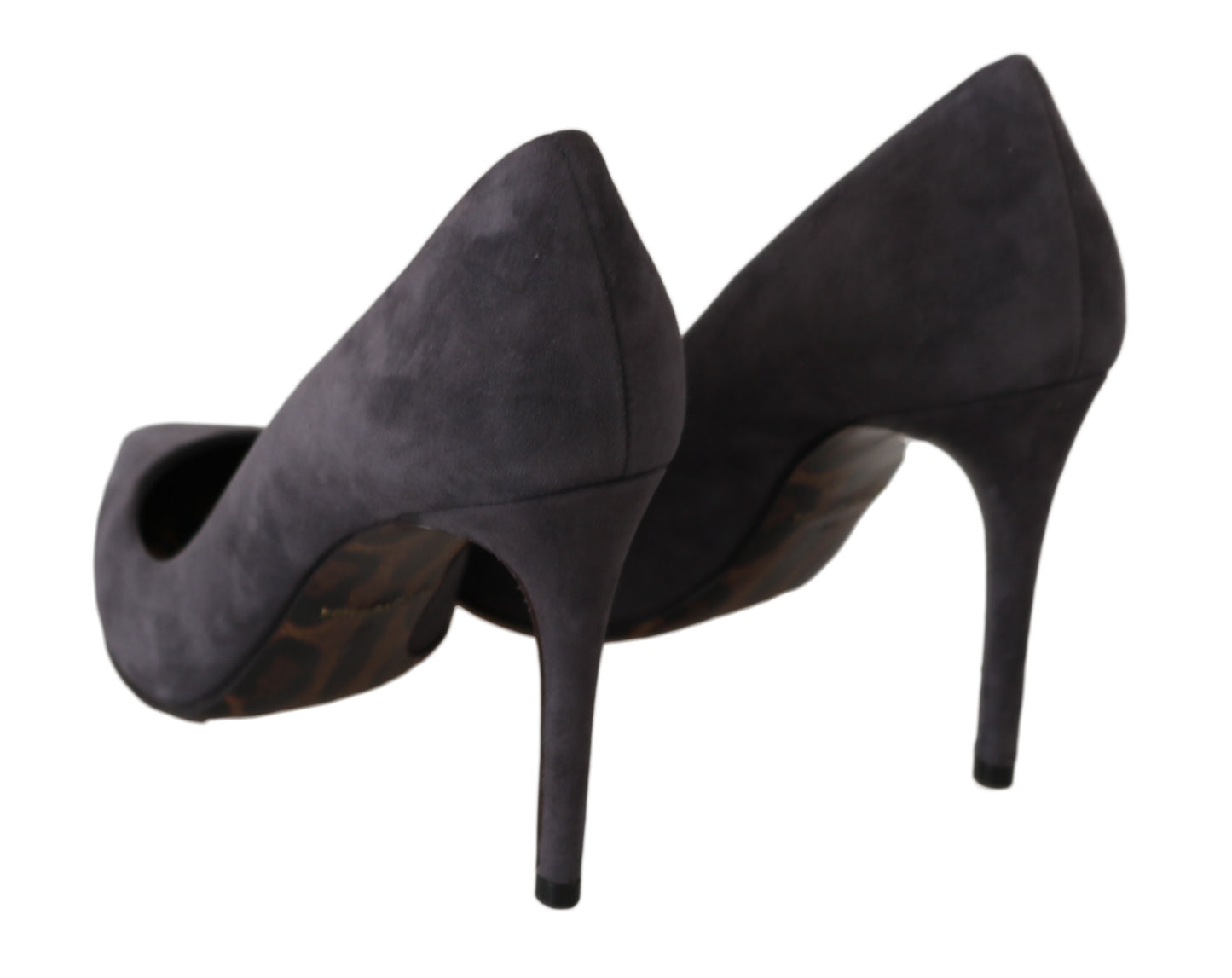 Dolce & Gabbana Elegant Gray Suede Stiletto Pumps