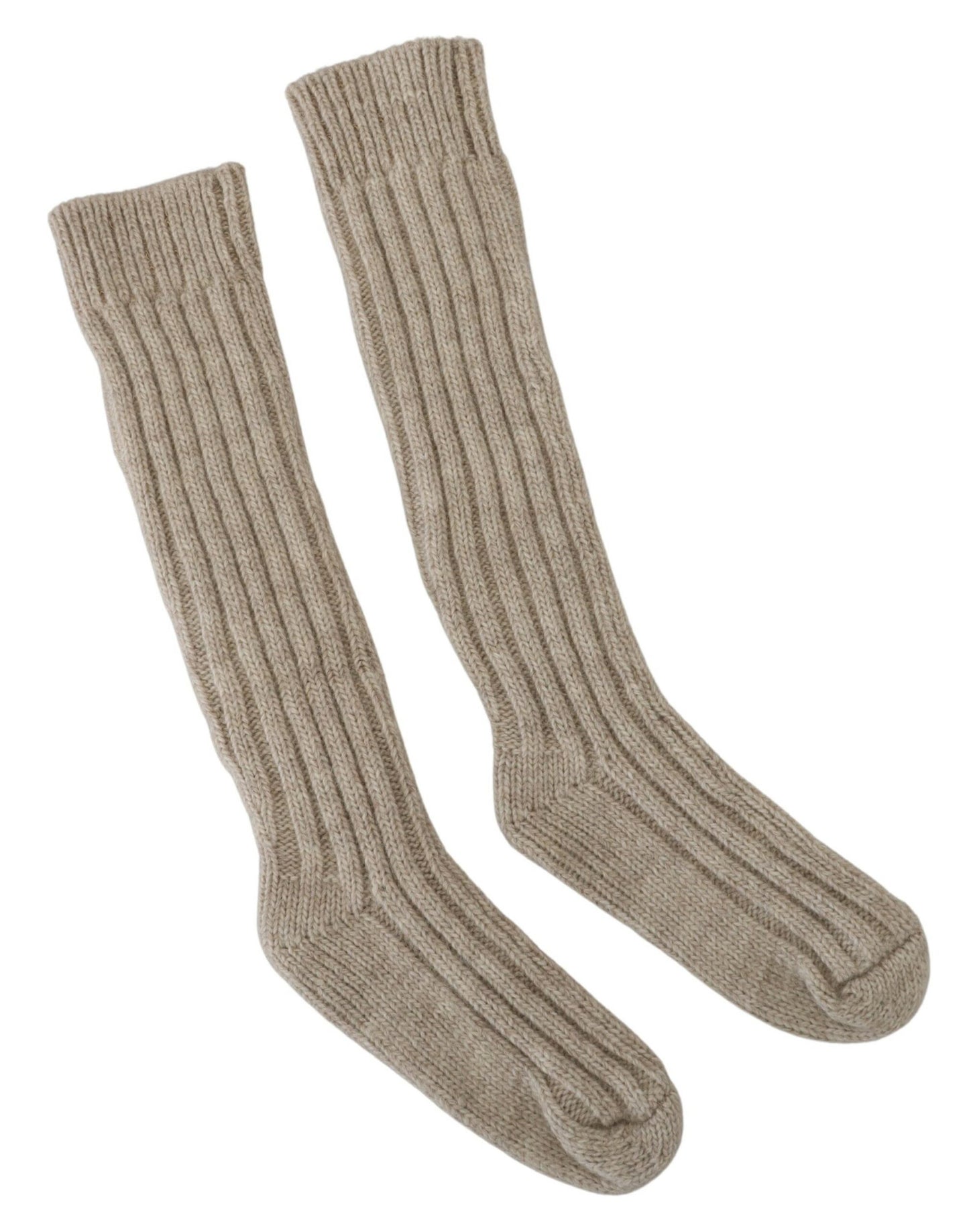 Dolce & Gabbana Chic Beige Knit Calf Socks