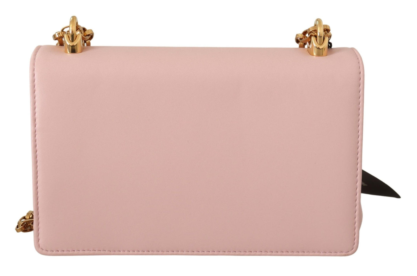 Dolce & Gabbana Chic Pink Leather Shoulder Bag with Gold Accents