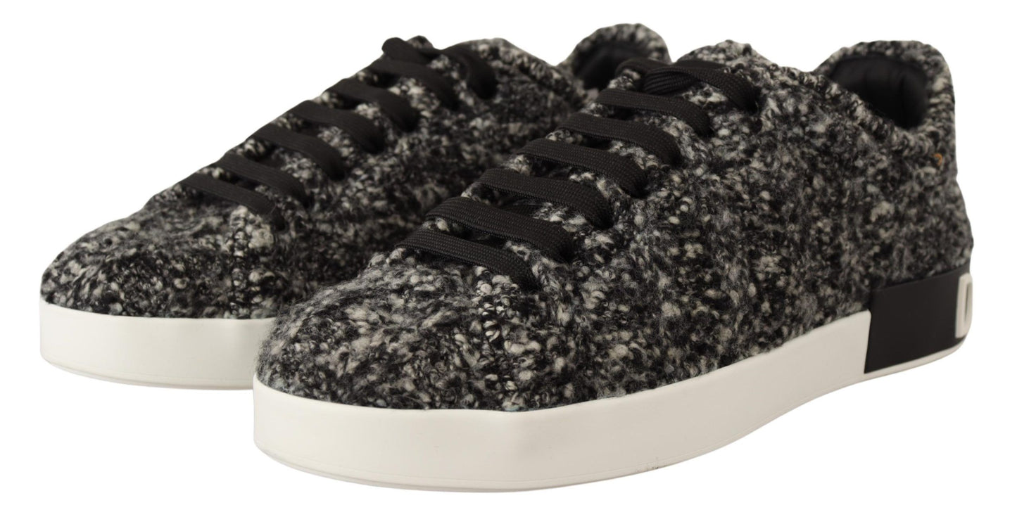 Dolce & Gabbana Elegant Monochrome Wool Blend Sneakers