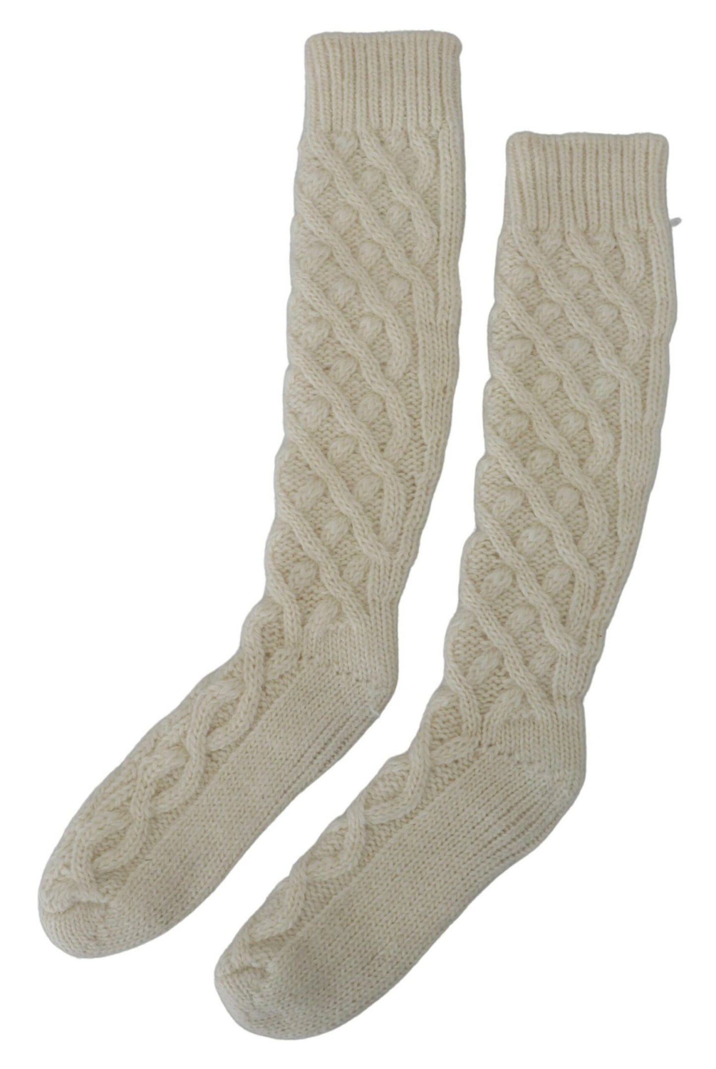 Dolce & Gabbana Elegant Off-White Knit Socks