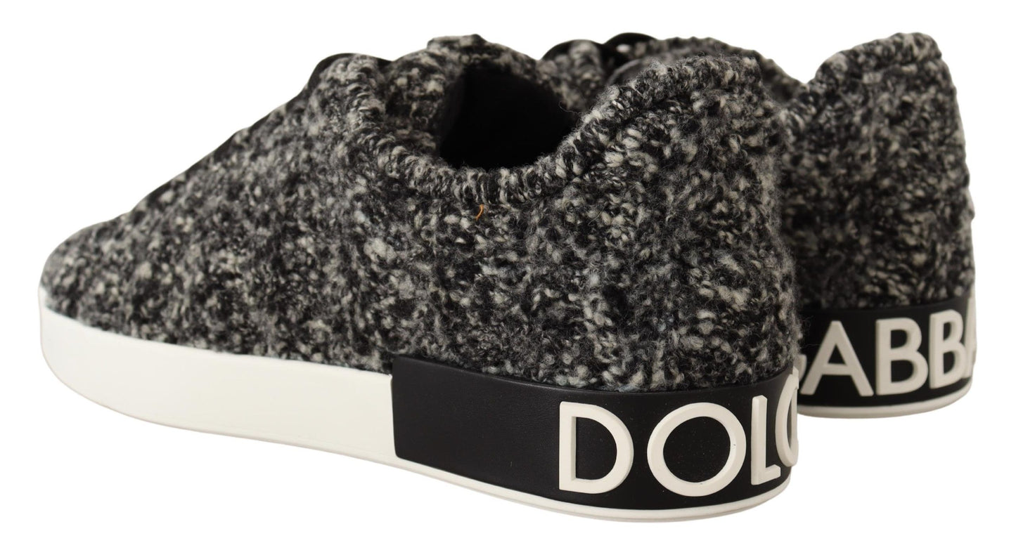 Dolce & Gabbana Elegant Monochrome Wool Blend Sneakers