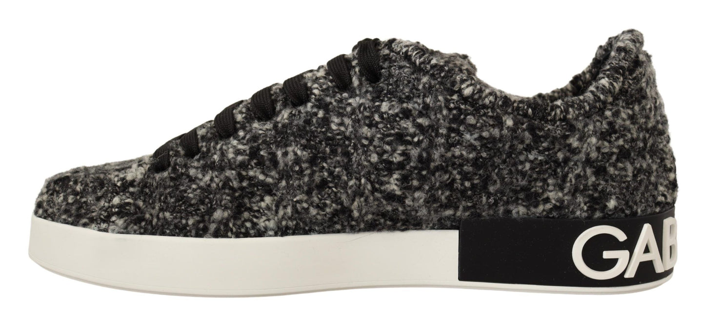 Dolce & Gabbana Elegant Monochrome Wool Blend Sneakers