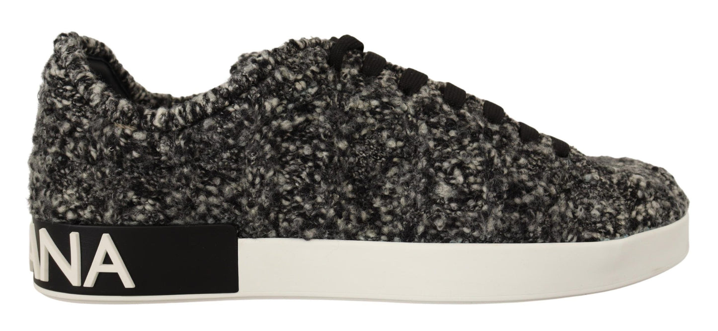 Dolce & Gabbana Elegant Monochrome Wool Blend Sneakers