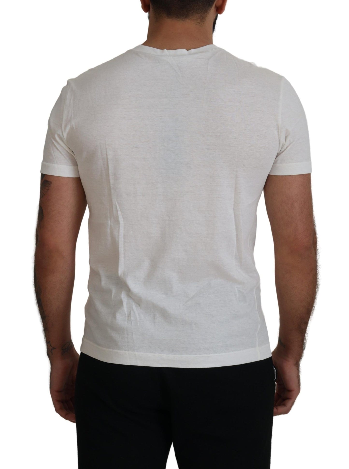 Dolce & Gabbana Chic White Cotton YES! THANKS! Tee