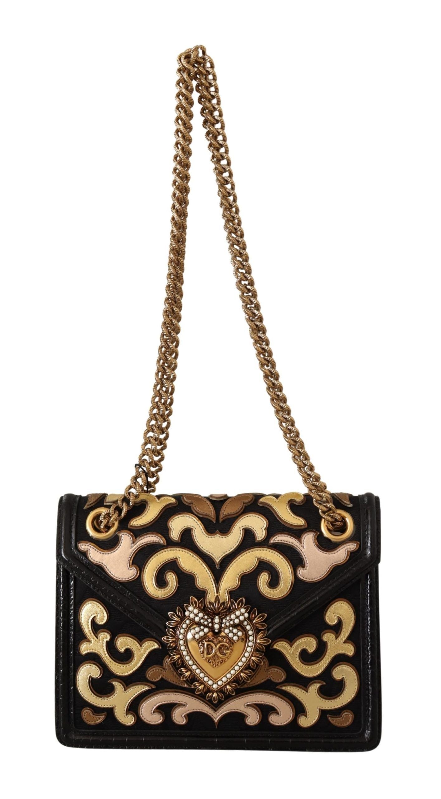 Dolce & Gabbana Chic Devotion Gold & Black Shoulder Bag