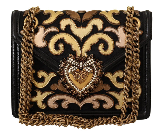 Dolce & Gabbana Chic Devotion Gold & Black Shoulder Bag