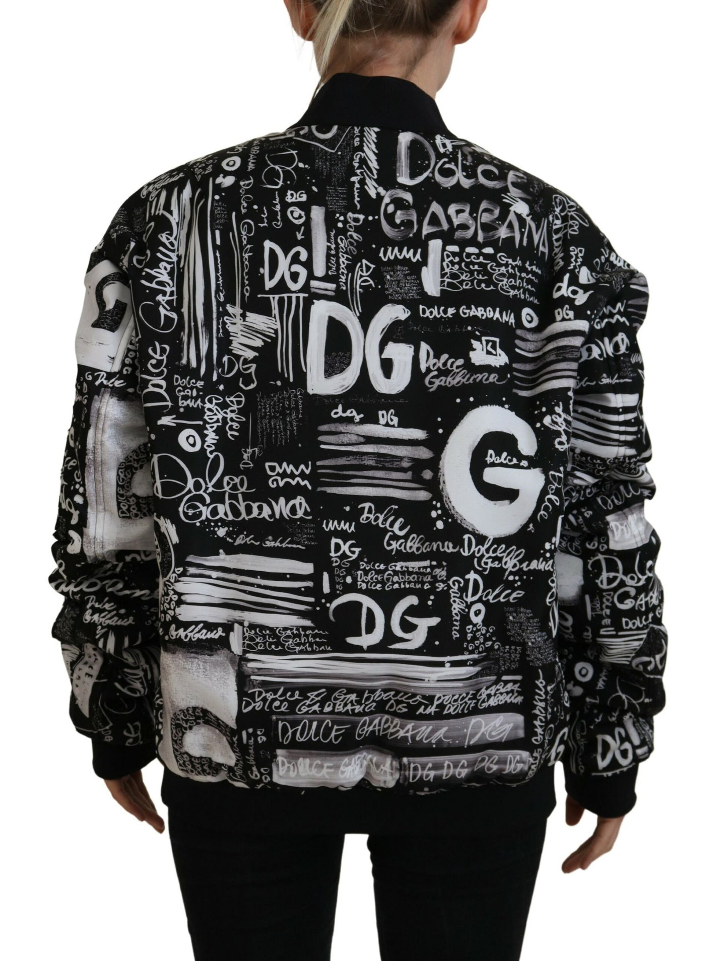 Dolce & Gabbana Elegant Black Nylon Bomber Jacket