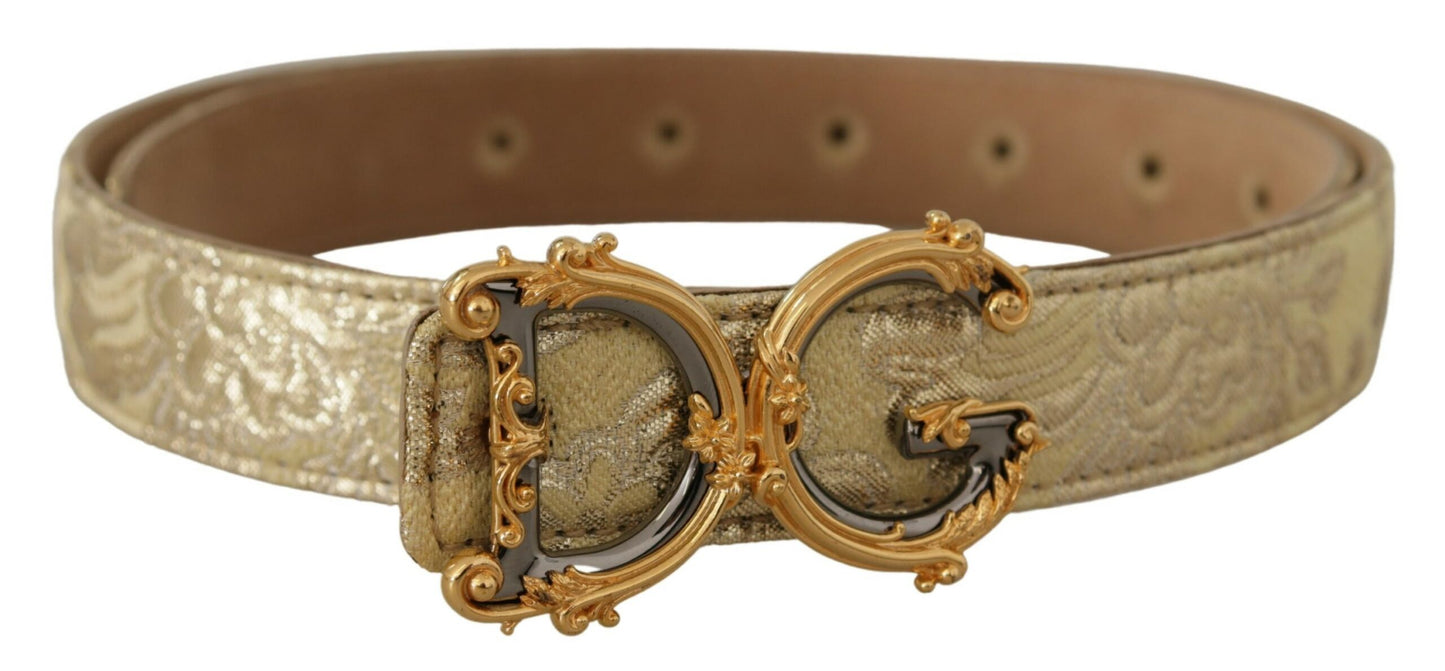 Dolce & Gabbana Elegant Gold-Tone Leather Belt