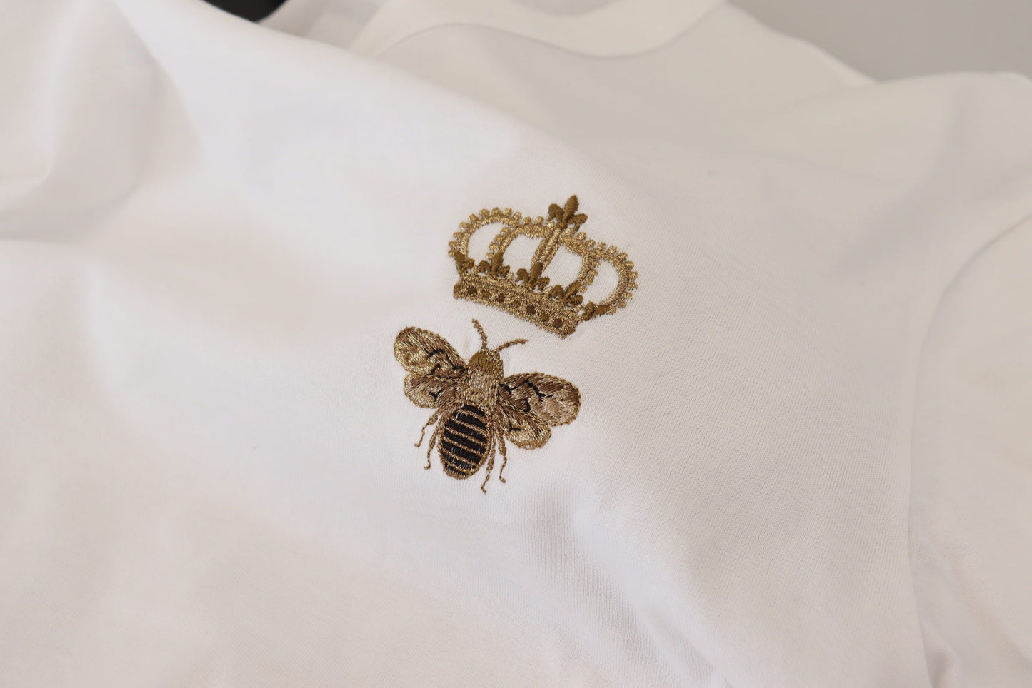 Dolce & Gabbana Regal Bee Embroidered Cotton Tee