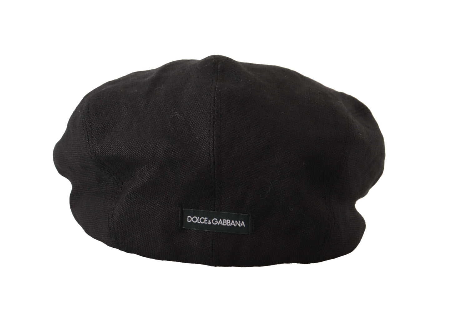 Dolce & Gabbana Elegant Black Linen Newsboy Cap