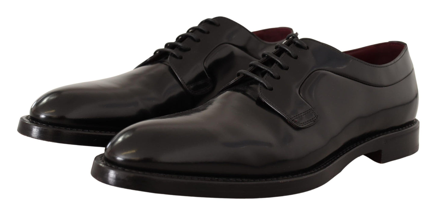 Dolce & Gabbana Elegant Black Leather Formal Derby Shoes