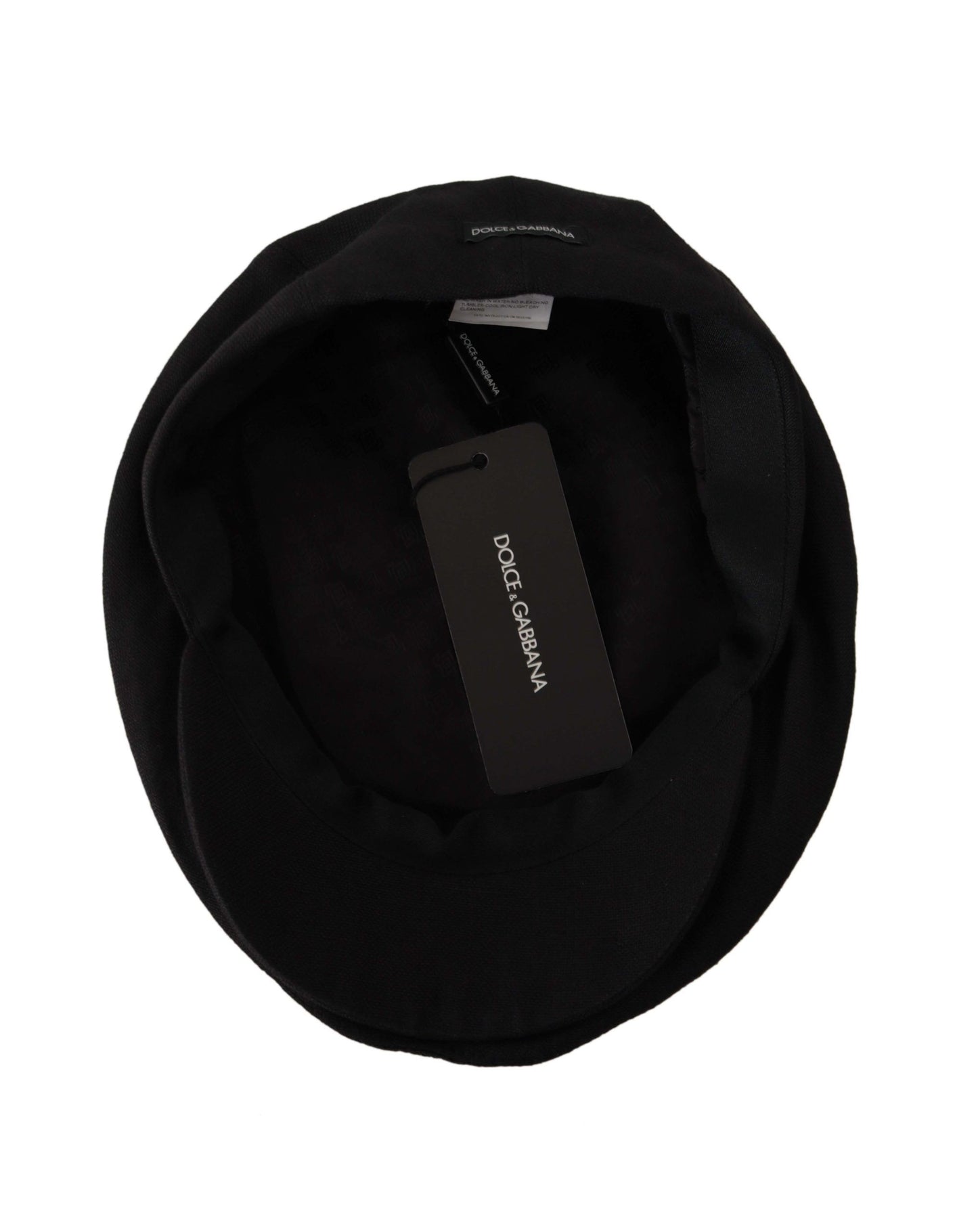 Dolce & Gabbana Elegant Black Linen Newsboy Cap