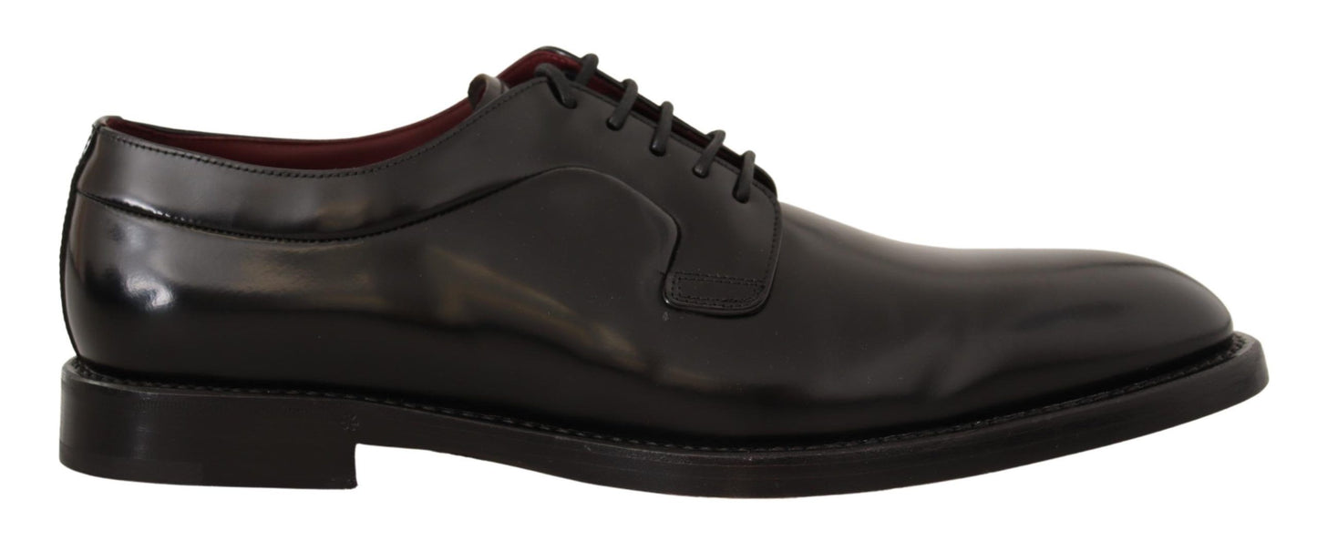 Dolce & Gabbana Elegant Black Leather Formal Derby Shoes