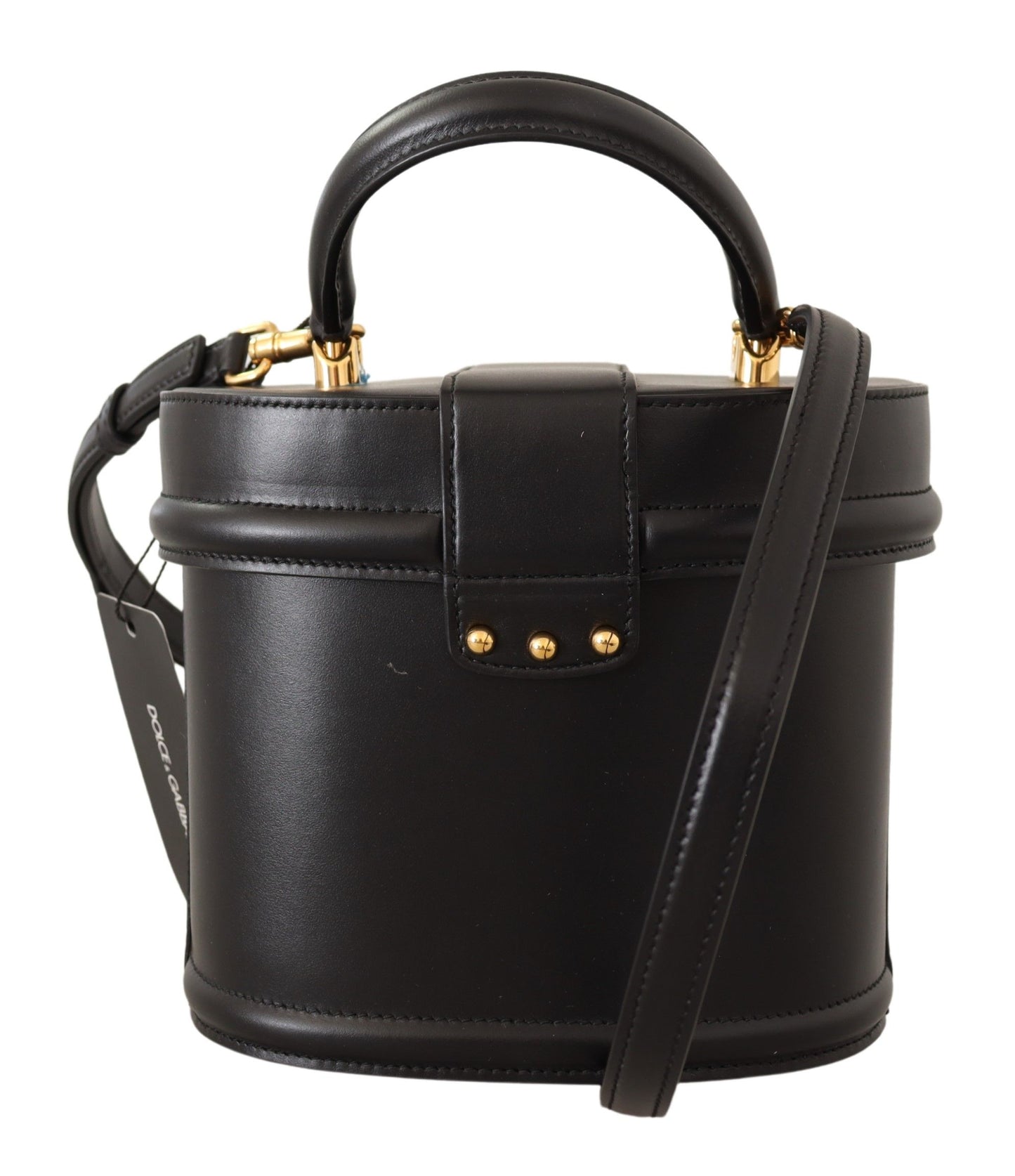 Dolce & Gabbana Elegant Black Leather Devotion Shoulder Bag