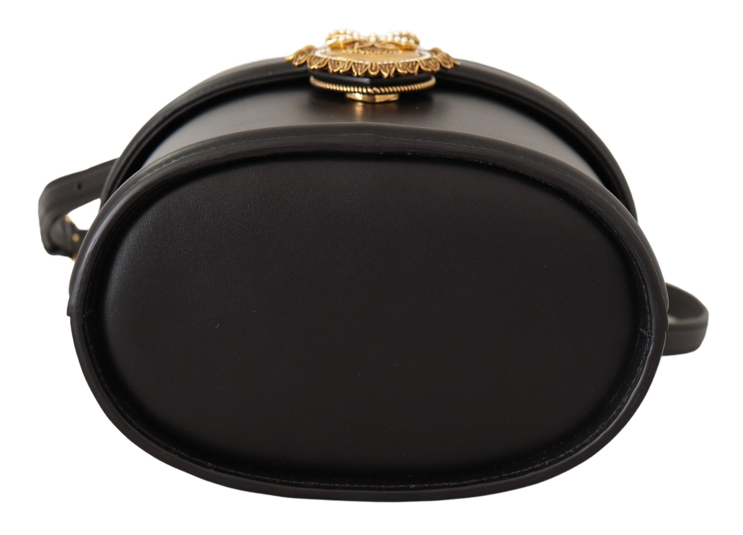 Dolce & Gabbana Elegant Black Leather Devotion Shoulder Bag