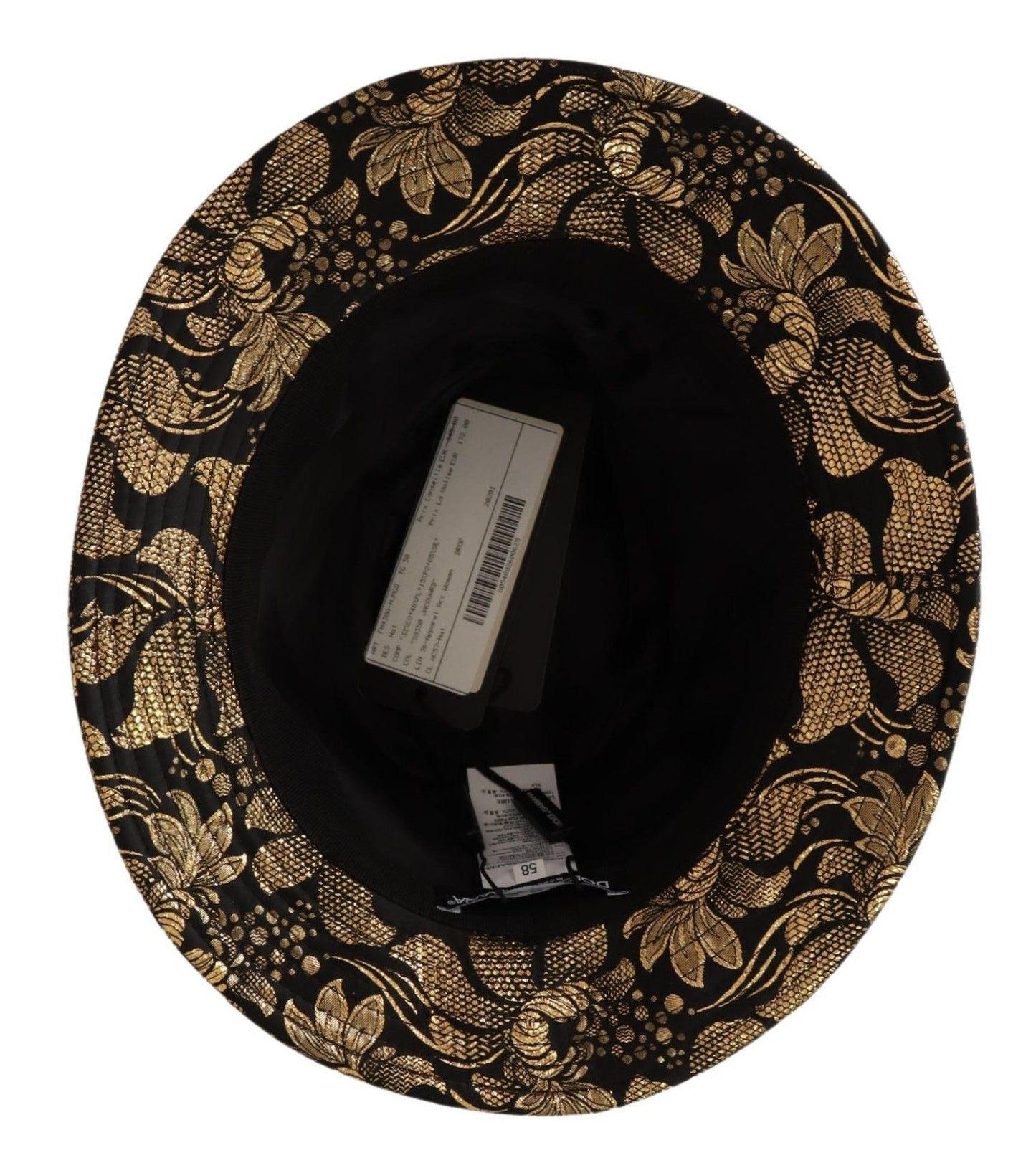 Dolce & Gabbana Elegant Gold-Threaded Black Bucket Hat