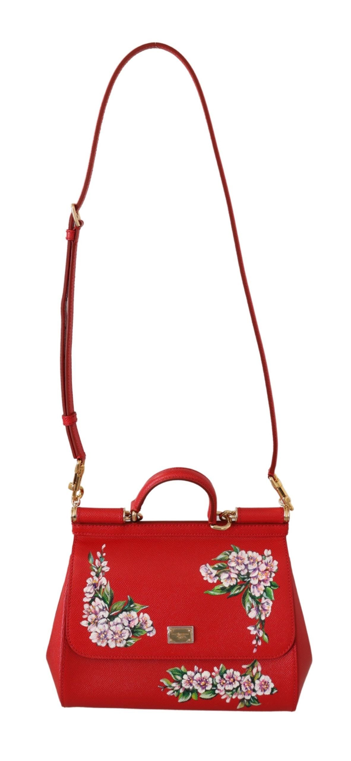 Dolce & Gabbana Elegant Red Sicily Leather Shoulder Bag