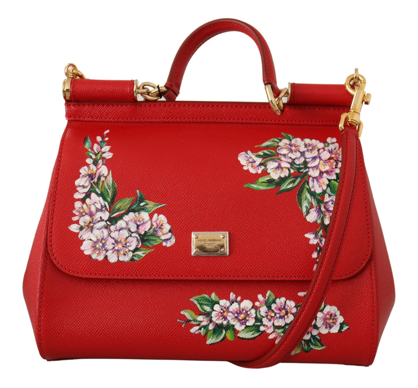 Dolce & Gabbana Elegant Red Sicily Leather Shoulder Bag