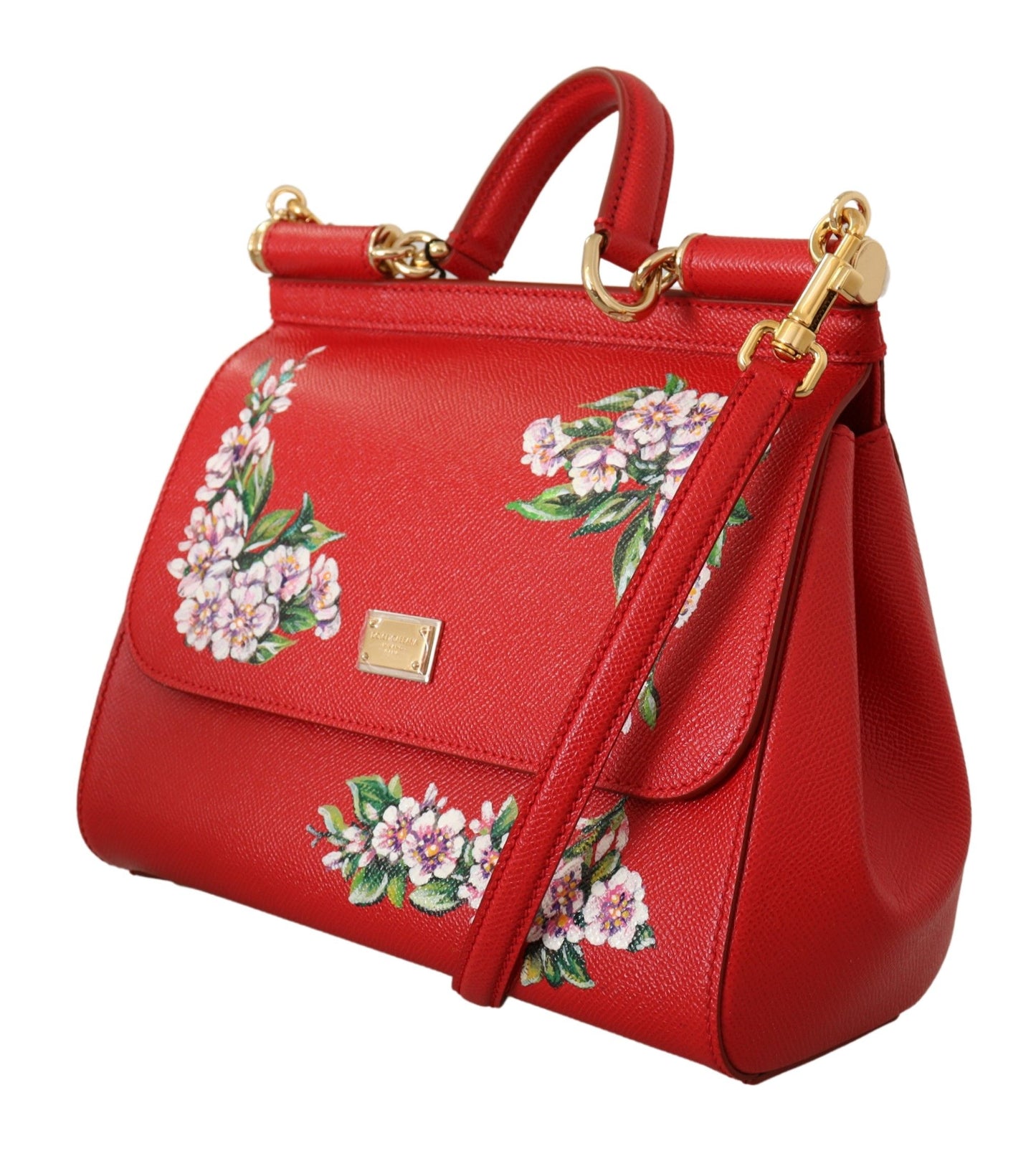 Dolce & Gabbana Elegant Red Sicily Leather Shoulder Bag