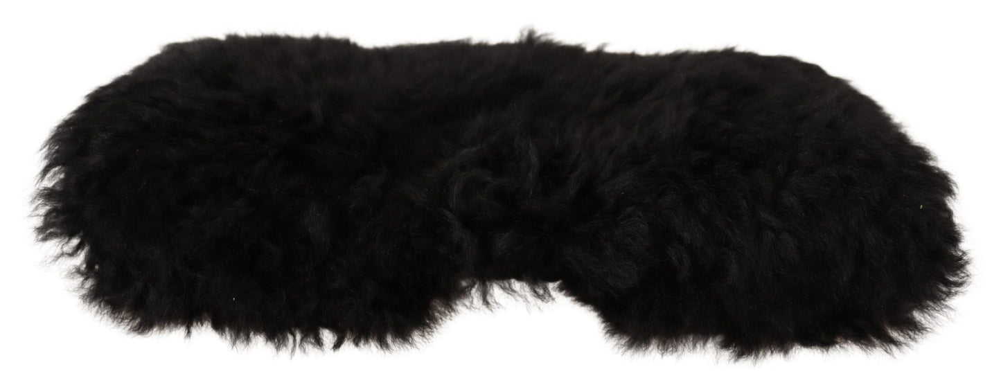 Dolce & Gabbana Black Cashmere Fur Women Beanie Women Hat