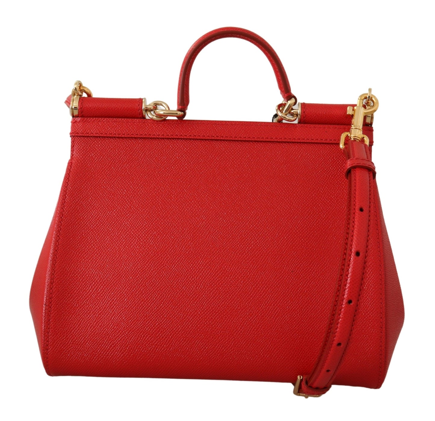 Dolce & Gabbana Elegant Red Sicily Leather Shoulder Bag