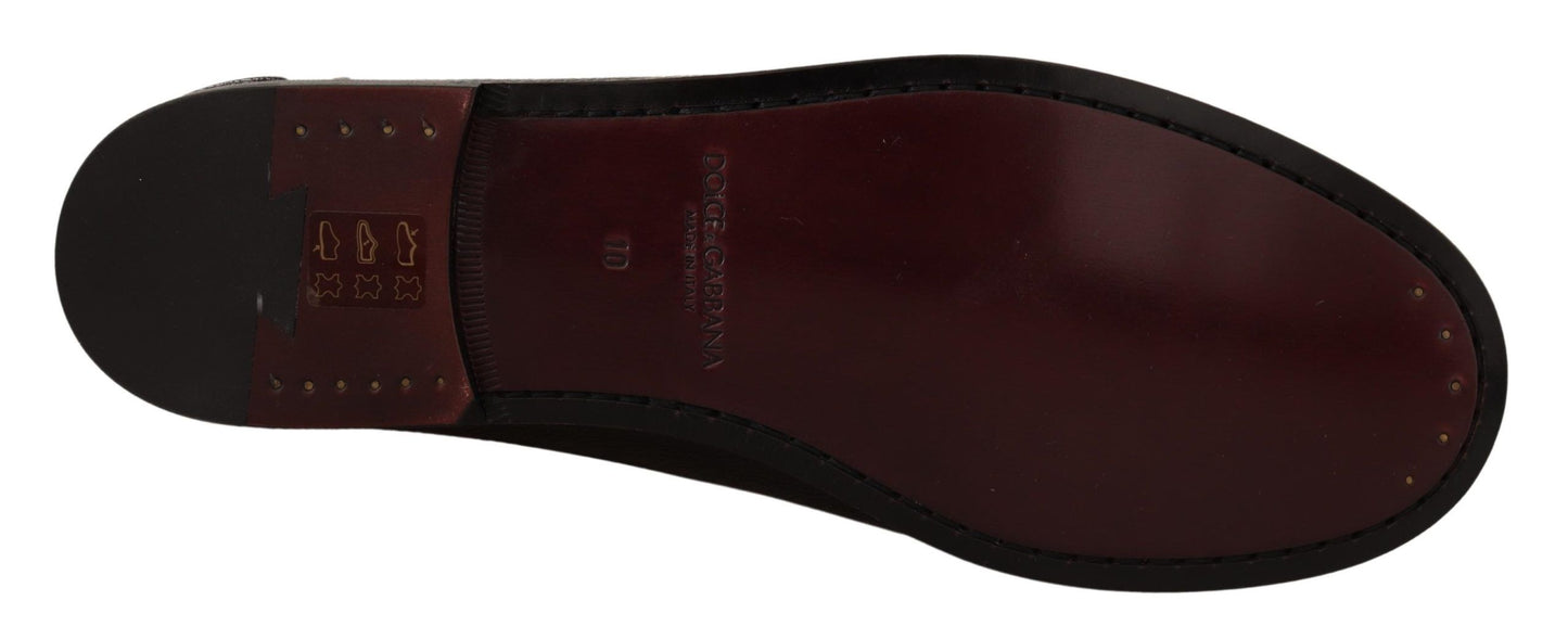 Dolce & Gabbana Elegant Bordeaux Leather Loafers