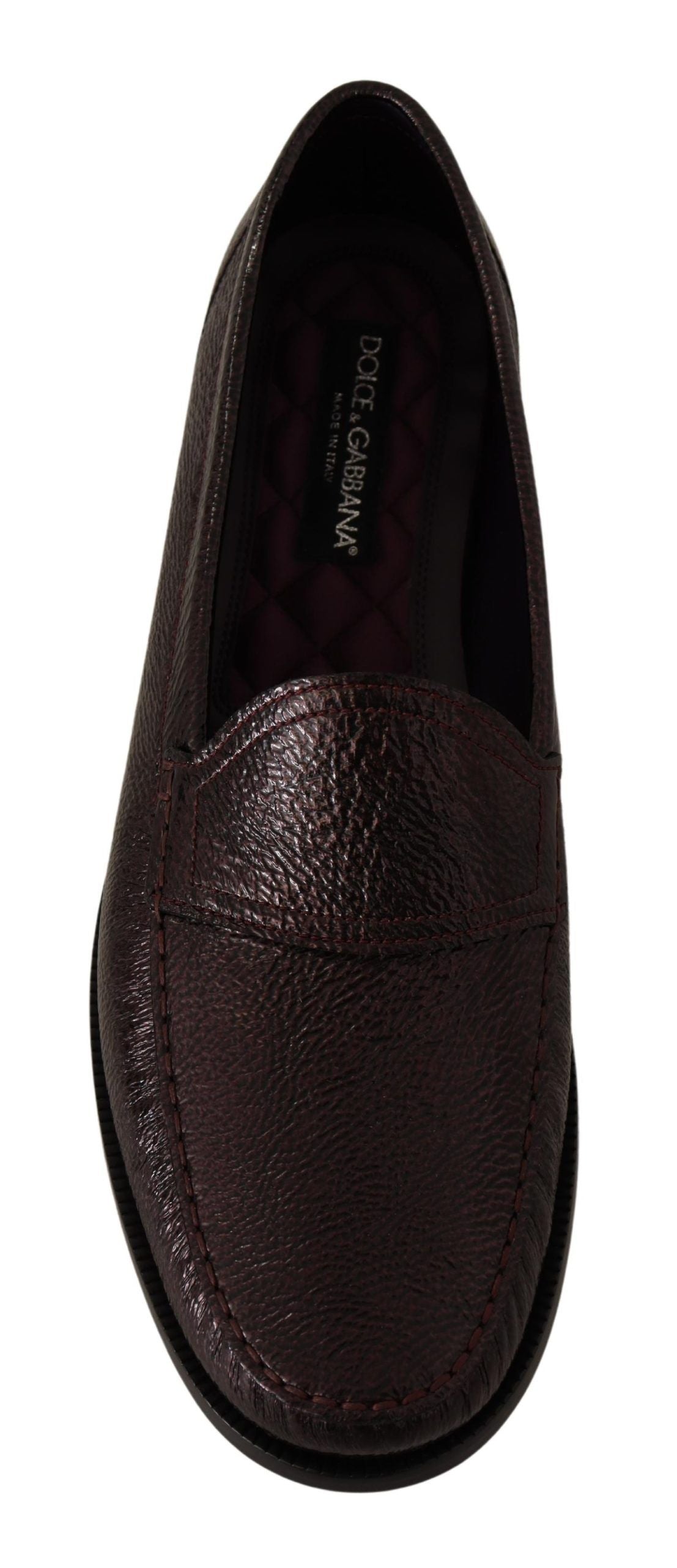 Dolce & Gabbana Elegant Bordeaux Leather Loafers