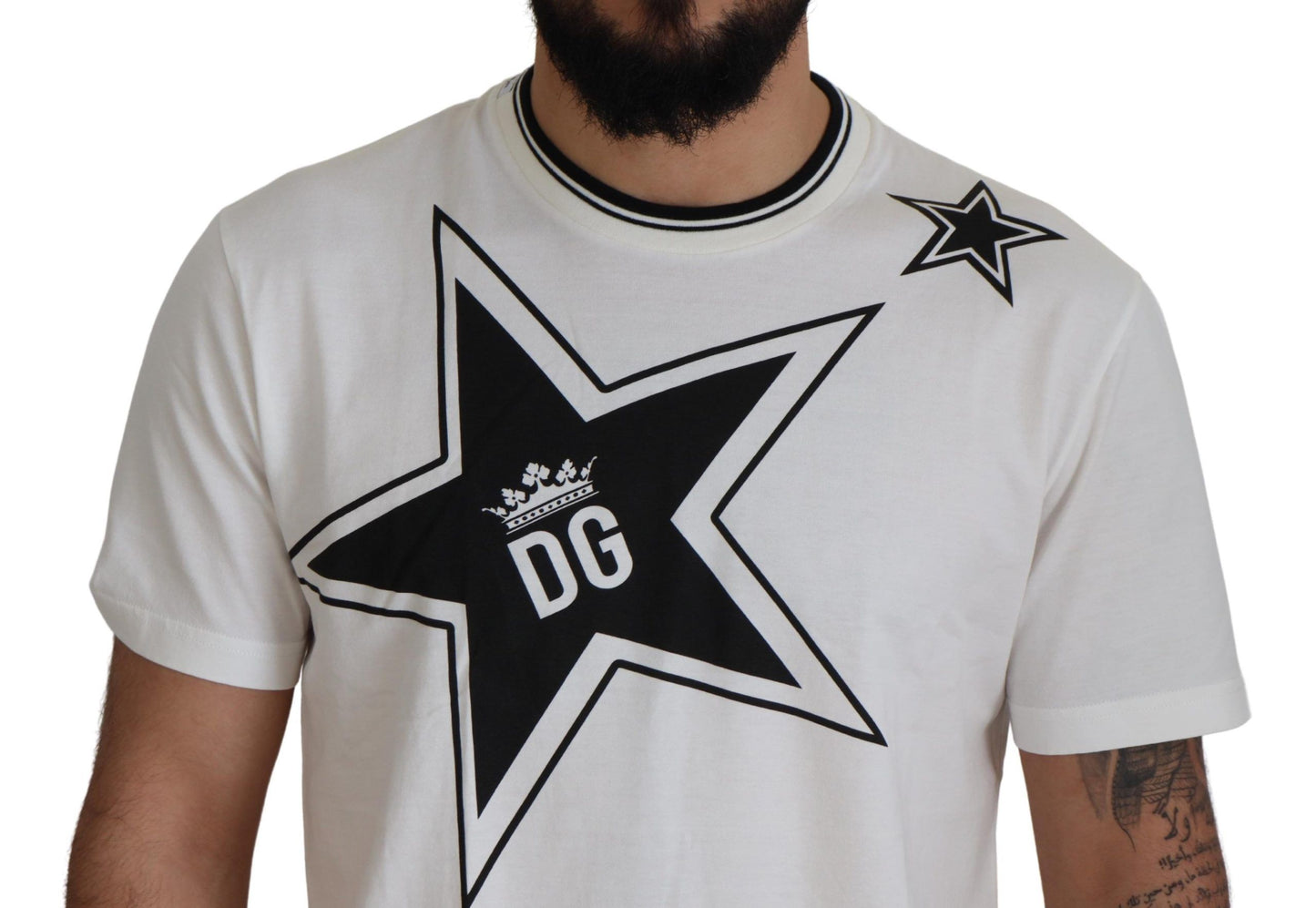 Dolce & Gabbana Elegant Star-Printed Crew Neck Tee