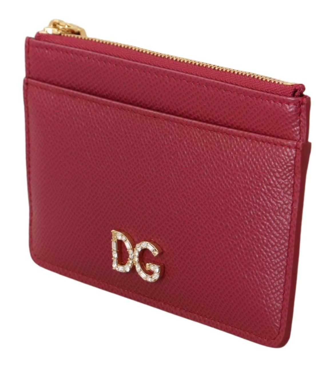 Dolce & Gabbana Chic Pink Leather Zippered Cardholder Wallet