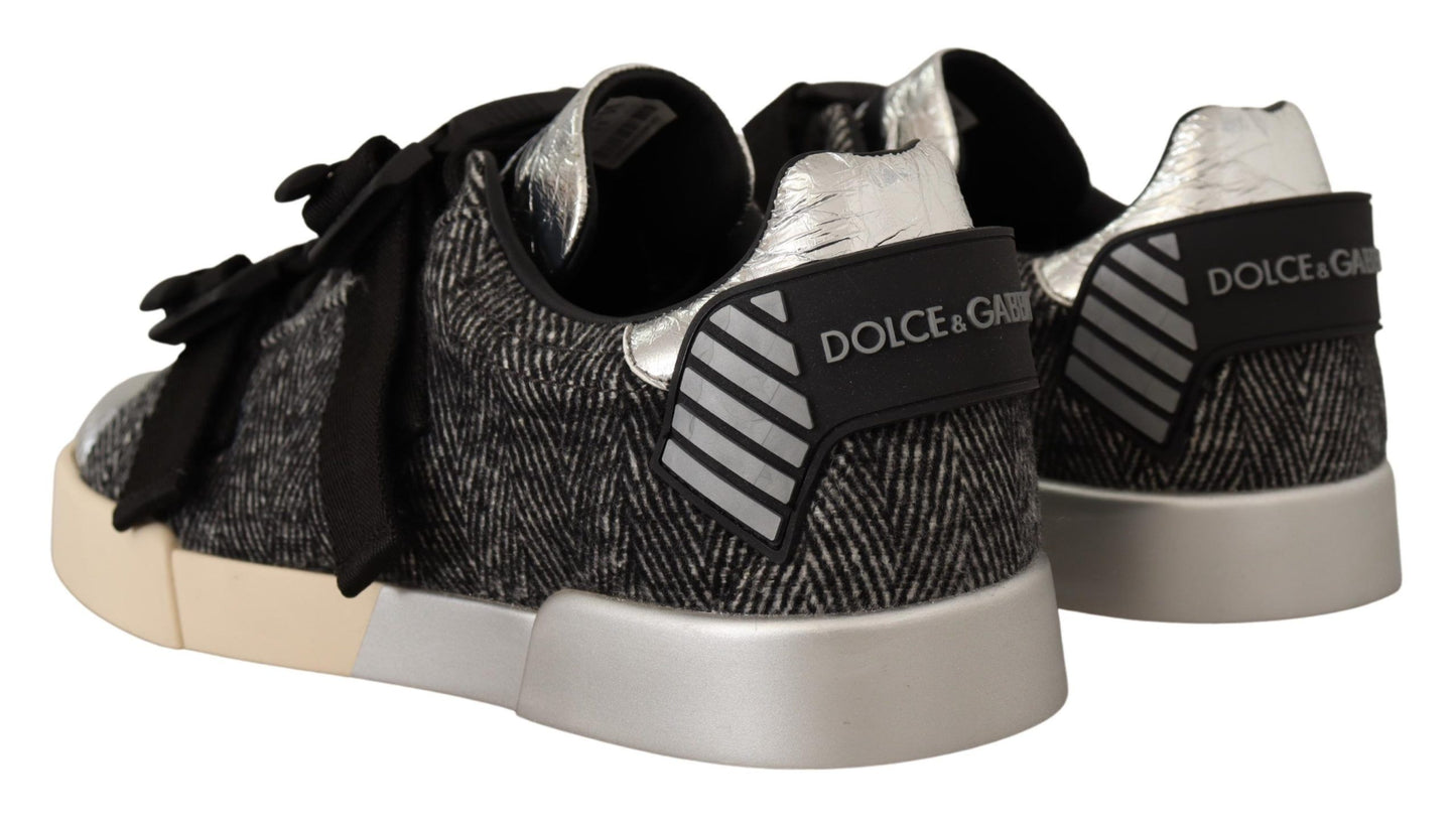 Dolce & Gabbana Elegant Silver Low Top Casual Sneakers