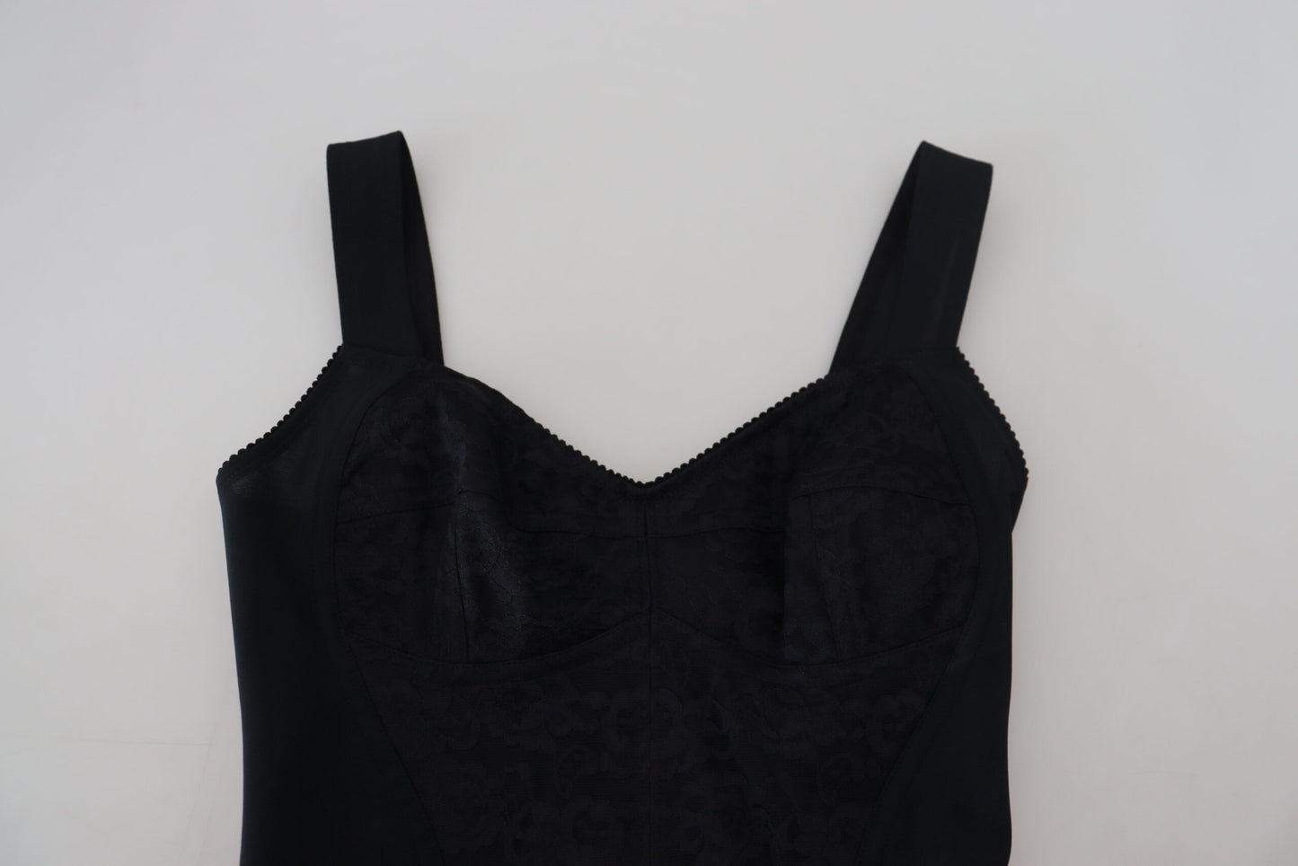 Dolce & Gabbana Elegant Black Nylon Blend Bodysuit Dress