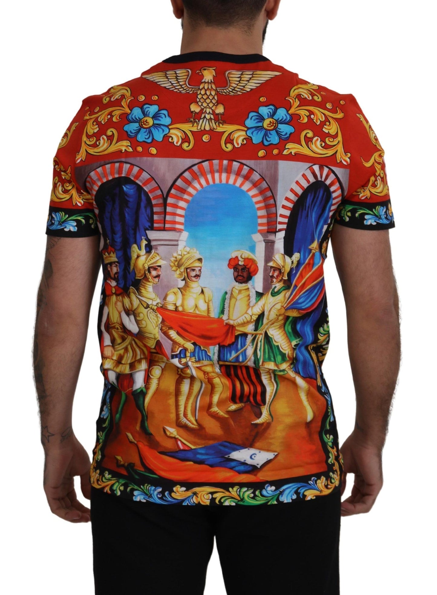 Dolce & Gabbana Multicolor Majolica Print Crewneck Tee