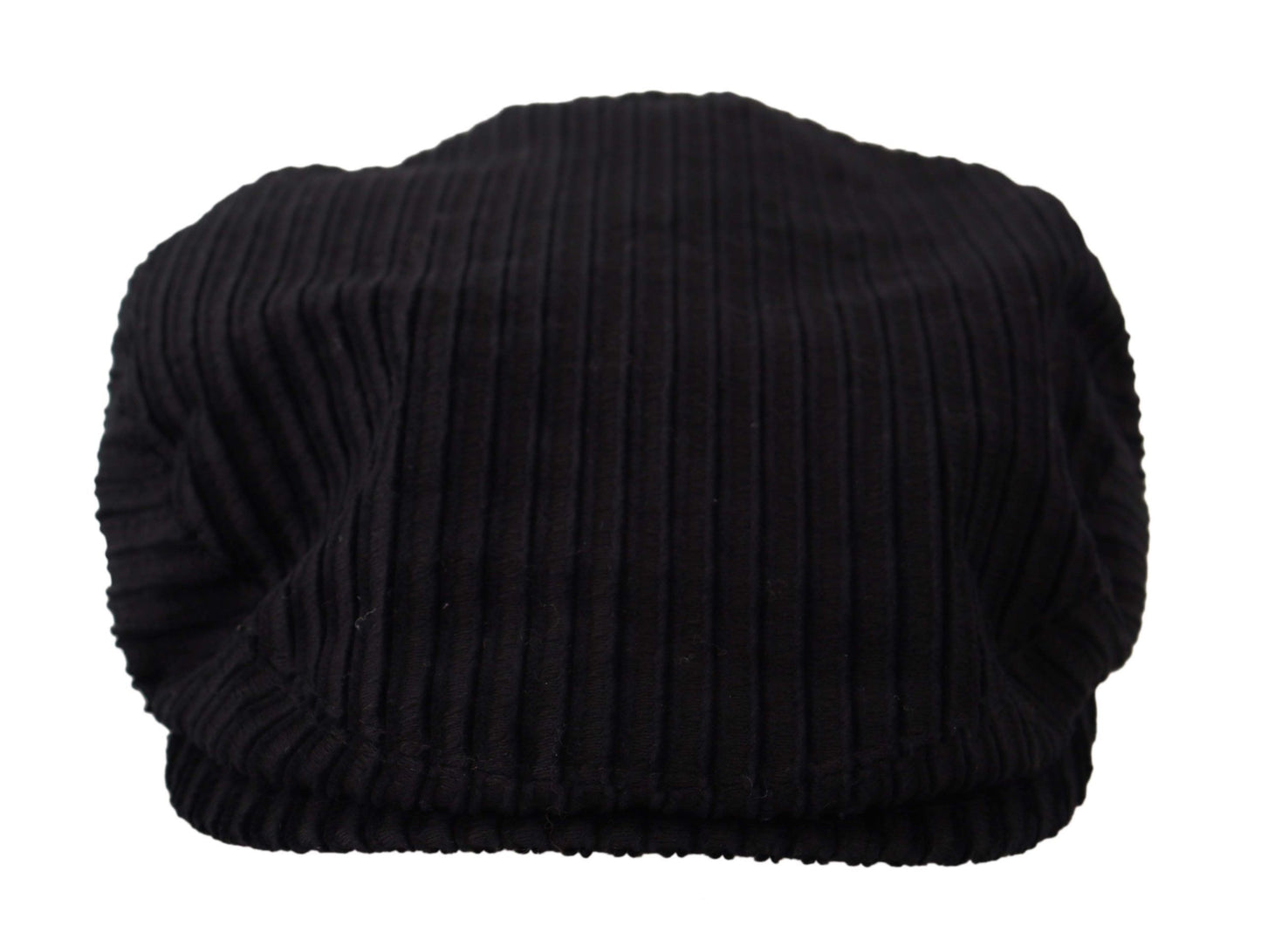 Dolce & Gabbana Chic Black Corduroy Newsboy Cap