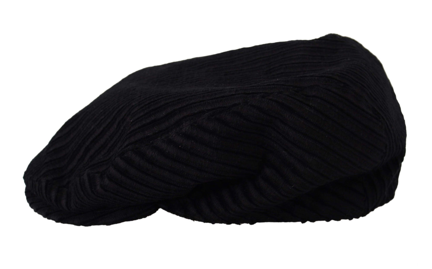 Dolce & Gabbana Chic Black Corduroy Newsboy Cap