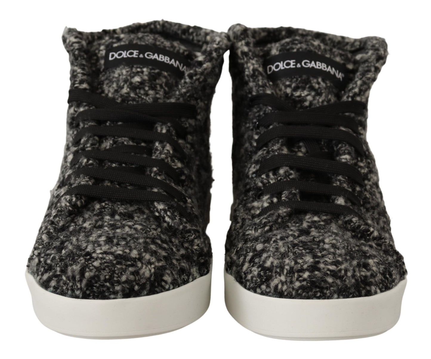 Dolce & Gabbana Chic Black Wool-Cotton High Top Sneakers