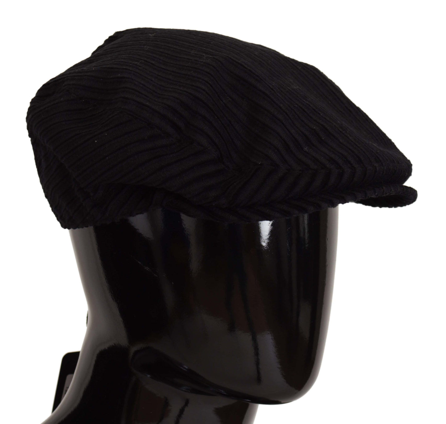 Dolce & Gabbana Chic Black Corduroy Newsboy Cap