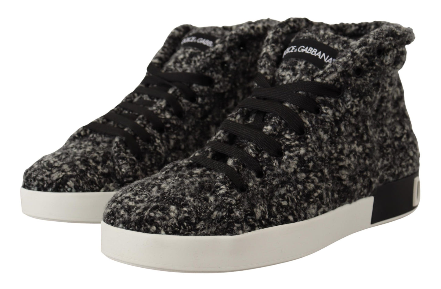 Dolce & Gabbana Chic Black Wool-Cotton High Top Sneakers