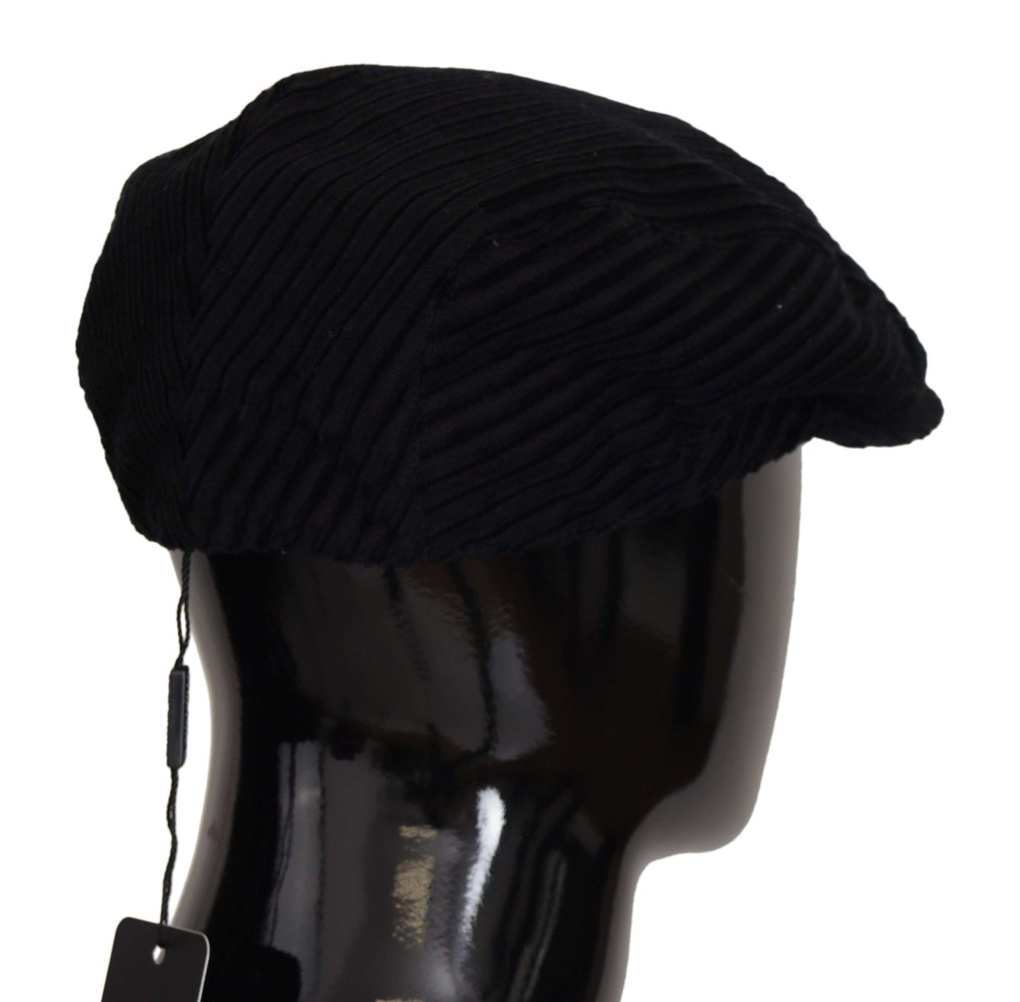 Dolce & Gabbana Chic Black Corduroy Newsboy Cap