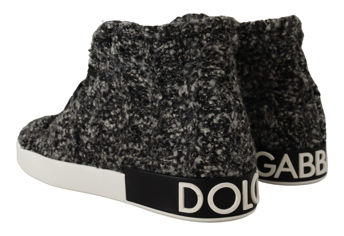 Dolce & Gabbana Chic Black Wool-Cotton High Top Sneakers