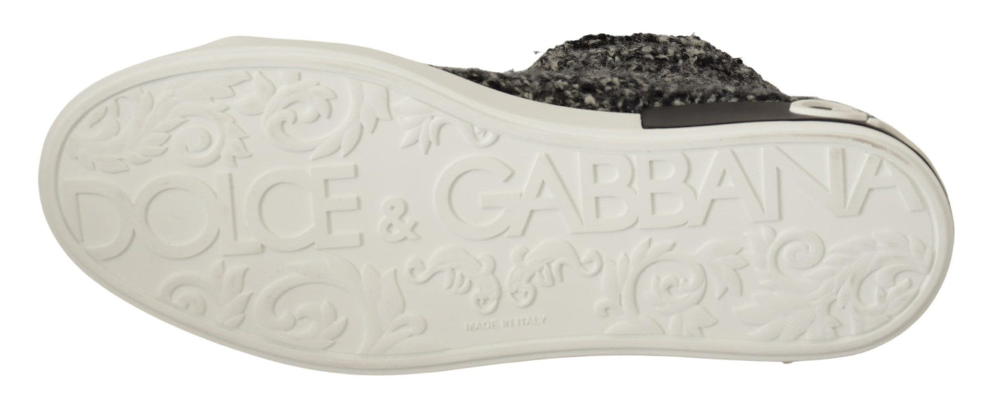 Dolce & Gabbana Chic Black Wool-Cotton High Top Sneakers