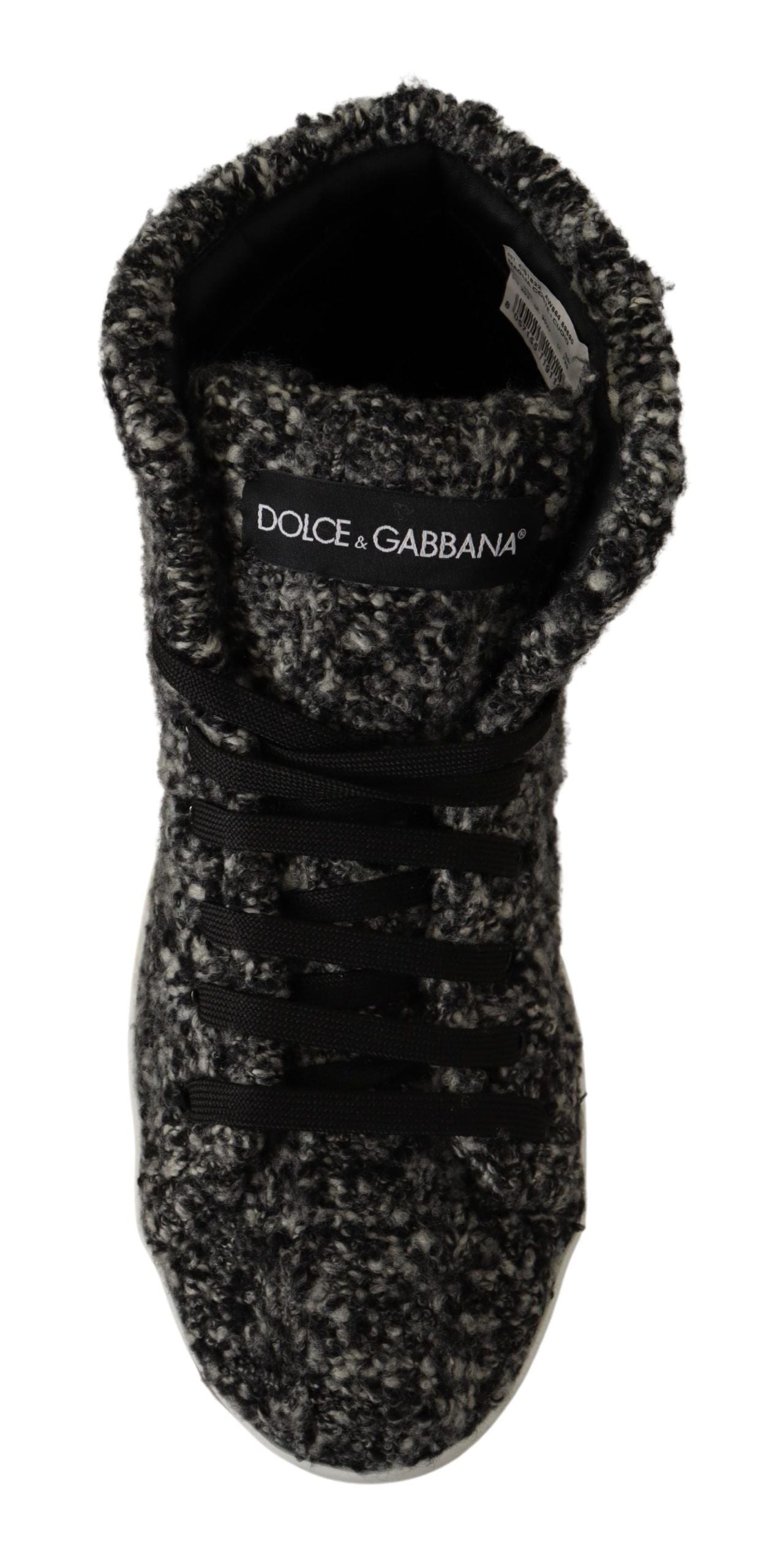 Dolce & Gabbana Chic Black Wool-Cotton High Top Sneakers